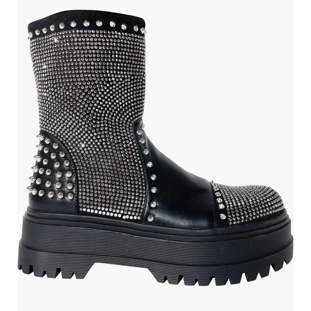 Azalea Wang Black Studded Ankle Booties - Picture 3 of 16